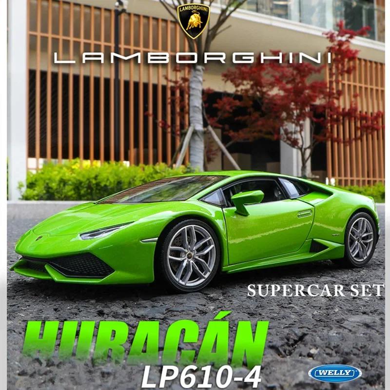 welly 1:24 Lamborghini LP610  car alloy car model simulation car decoration collection gift toy Die casting model boy toy