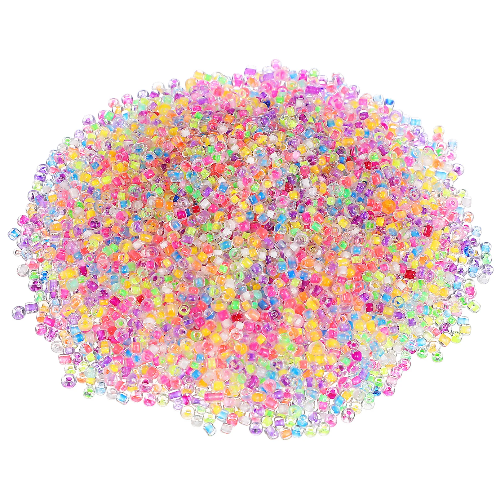 

1Pack Fluorescent Dyed Core Beads Rainbow Effect Glass Beads for Craft Projects Making Jewelry Decorative Artwork Educational