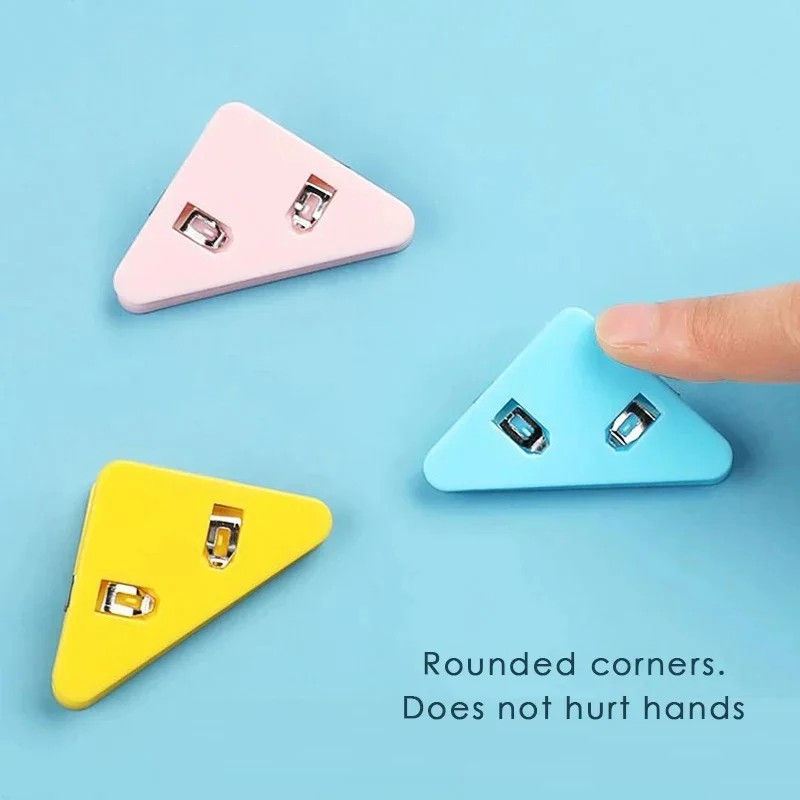5/10Pcs Color Triangle Book Paper Corner Clip Binder Clips For Desk Storage Shelf Office Desktop Organizer Organization