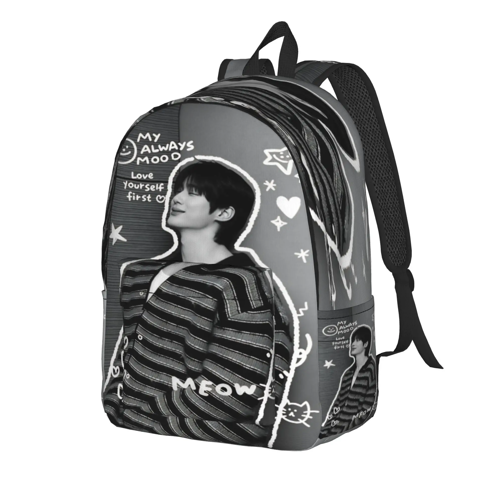 B-Byeon W-Woo-seok  Backpack  Travel Backpacks Boy Custom Lightweight School Bags Style Rucksack