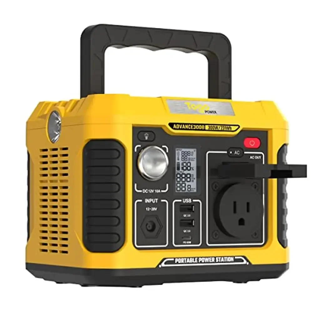 

Portable Power Station 300W Outdoor Generator Lithium Battery 231Wh Laptop Drone Phone TV CPAP Tent Camping Overland Journey AC