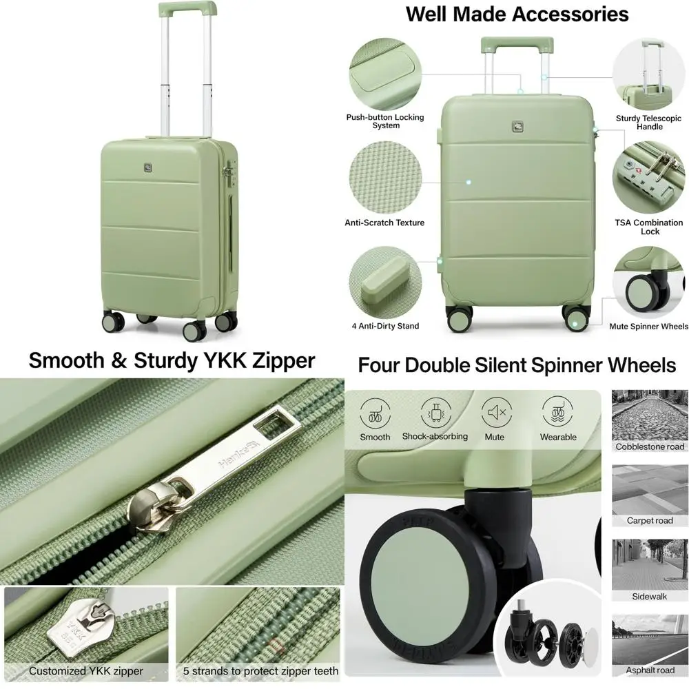 

20 Inch Airline Approved Carry-On Luggage - 22x14x9 PC Hard Shell Suitcase with Wheels and TSA Lock for Men and Women