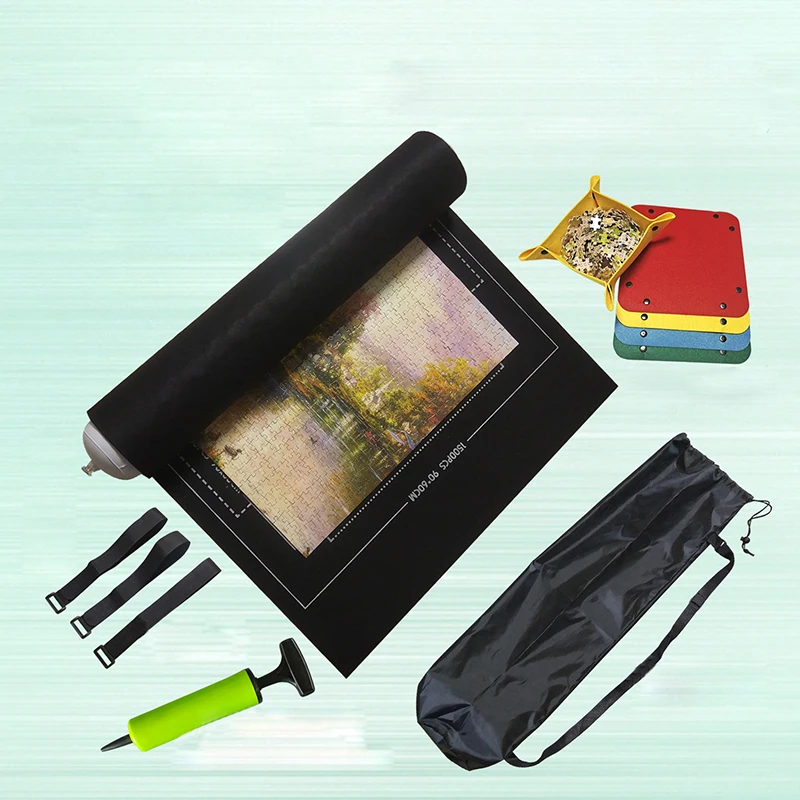 Professional Puzzle Roll Mat Blanket Felt Mat For 1500 Pieces Accessories Puzzle Storage Mat With Portable Travel Storage Bag
