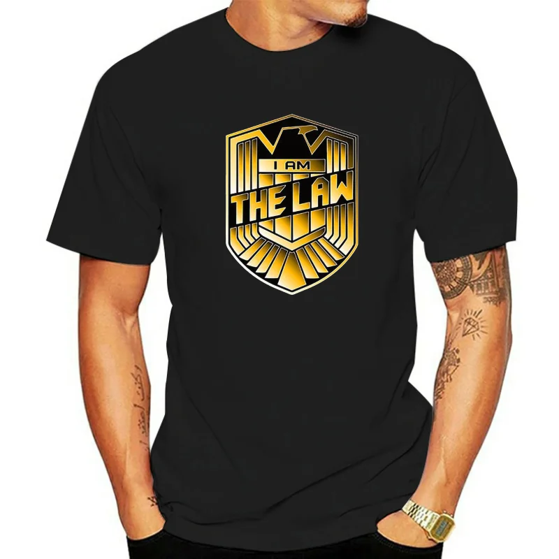 Judge dredd i am the law tee S- 3XL T-Shirt horror action movie Printed T Shirt Short Sleeve Men Pop Cotton Man Tee