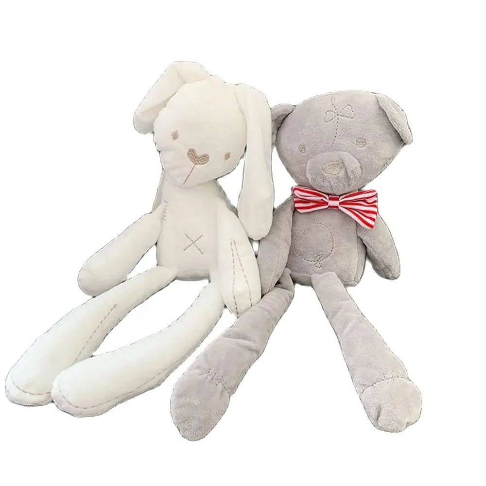 38CM Net Red Bunny Rabbit Plush Toy Children Sleep Comfort Gray Bear Cute Doll To Send Children Birthday Christmas Gift