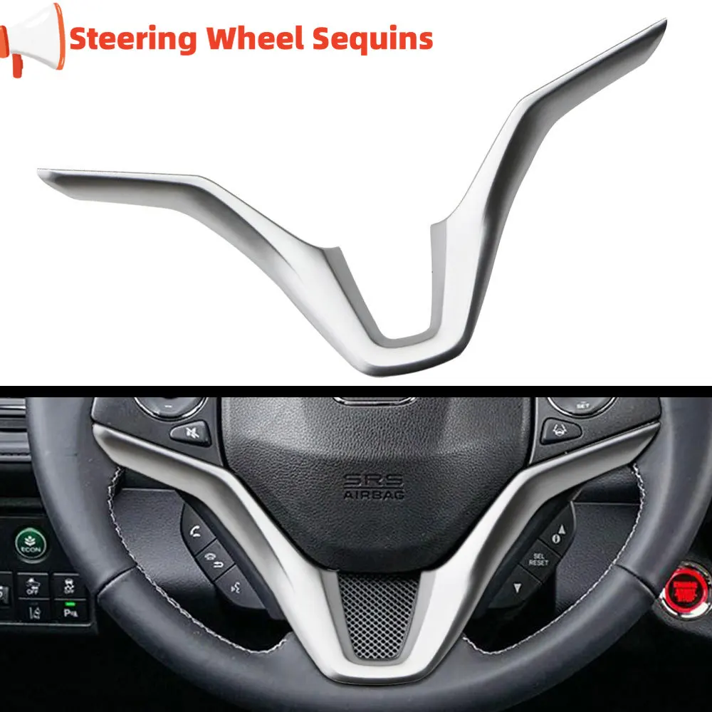 ABS Chrome Steering Wheel Cover Sequin Trim Sticker for Honda Vezel HR-V HRV 2016 2017 2018 2019 2020 Car Accessories