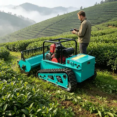 GPS Equipped Customized Diesel Crawler Lawn Mower Remote Operated 45° Slope Mowing Machine Heavy‑Duty Blades CE EPA Approved