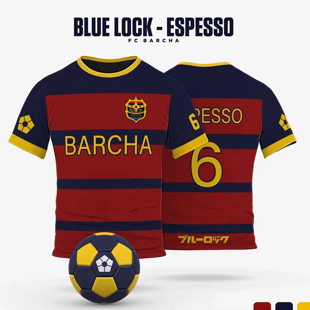 Anime Japanese Blue Lock Isagi Yoichi Football Jersey T-shirt Cosplay Hyoma Chigiri Meguru Bachira Tee Original Children Clothes image 4