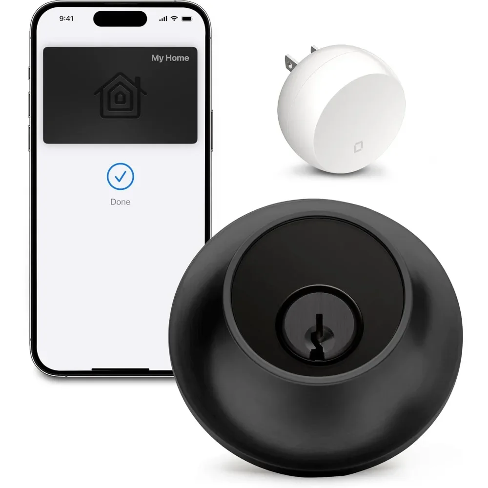 Lock+ Connect Wi-Fi Smart Lock plus Apple Home Keys - Remotely Control from Anywhere - includes Key Fobs - Works with iOS