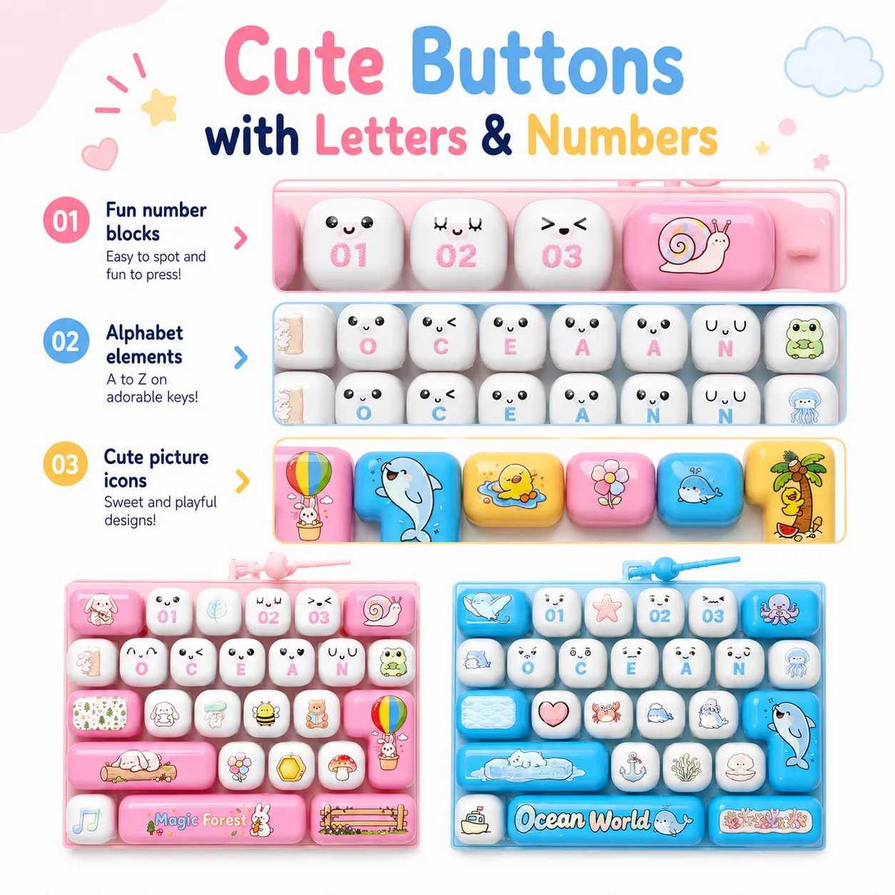 Electronics Gadgets Bag - Gantungan Kunci Fidget Clicker Macaron Lucu