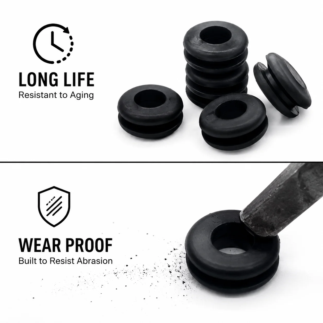 125 Pieces of Black Rubber Sealed Coil O-ring Multi Size Wire Harness Insulation Protection Sealing Ring Repair Kit