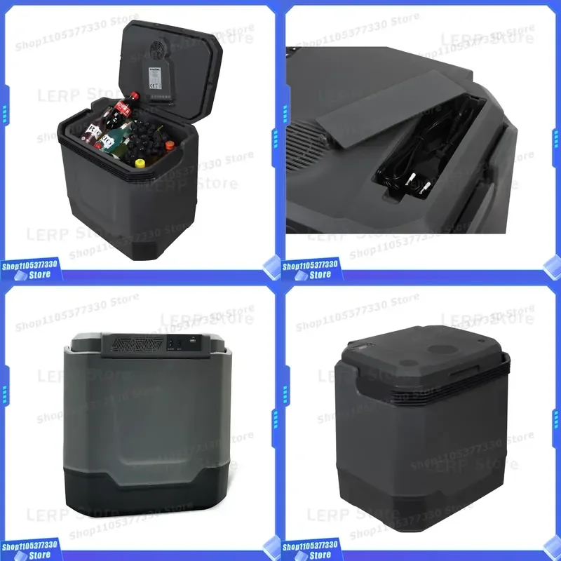 Electric Cooler & Warmer with Handle 24 L Portable Fridge for Vehicles & Trucks 110V AC Home Power Cord & 12V Car Adapter
