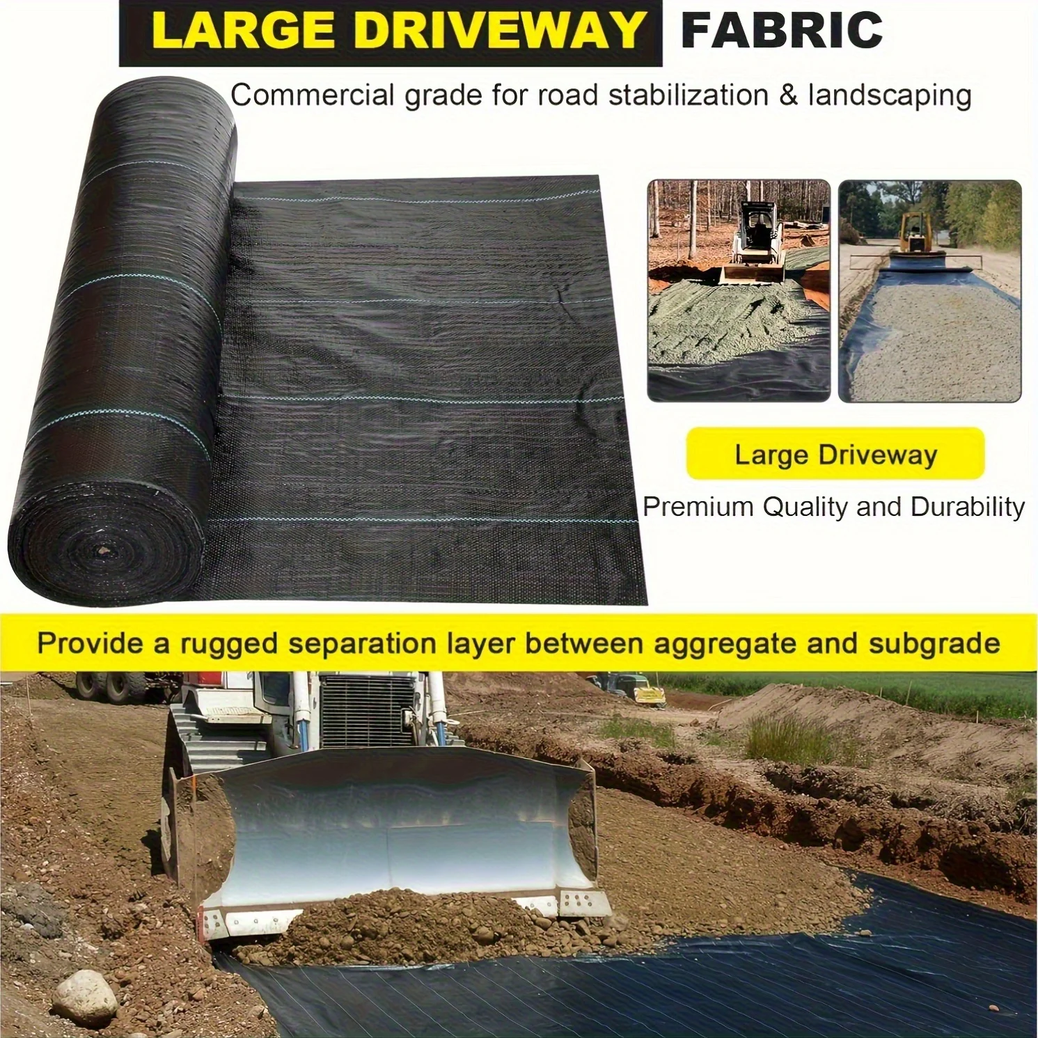 Designed To Control Grass Growth and Prevent Erosion Garden Netting Mesh Heavy-Duty Landscape Fabric for Driveways