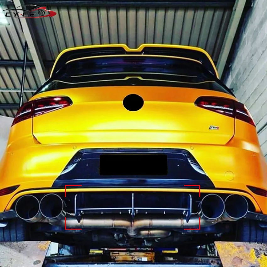 For VW Volkswagen Golf 7 VII MK 7 R R-Line 2013-2016 Rear Bumper Diffuser Lip Tail Side Splitter Spoiler Plate Body Kits Tuning - view 4