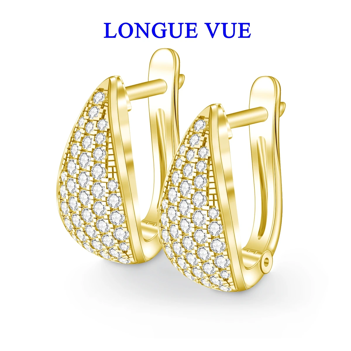 

Женские серьги Huggie с муассанитом полного цвета D, лабораторные серьги с бриллиантами 14 карат, наполненные золотом, пирсинг, свадебные украшения