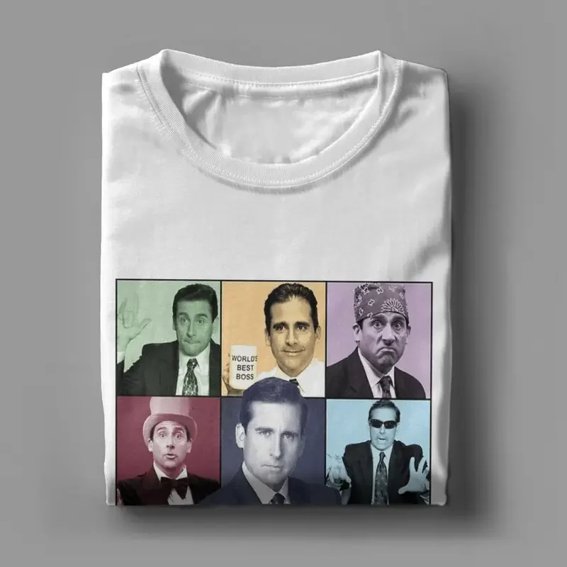 Y2K Michael Scott Eras Tour T Men Cotton Novelty T-Shirts Round Neck The Office Tv Series Tees Short Sleeve Tops Gift