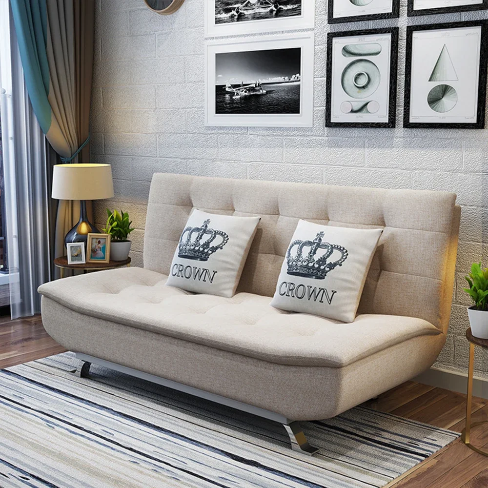 Sofá cama plegable de tela de diseño moderno Beige barato con cama, sofá, cama, cama de pared, muebles para sala de estar