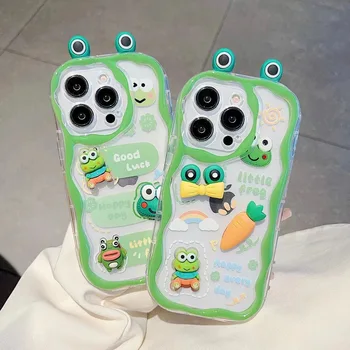 Coque Sanrios mignonne 3D oreille grenouille pour Samsung Galaxy, A16, A06, A35, A55, A25, A05s, A15, A54, A34, A24, A14, A13, A73, A53, A33, 4G, 5G, Nouveau