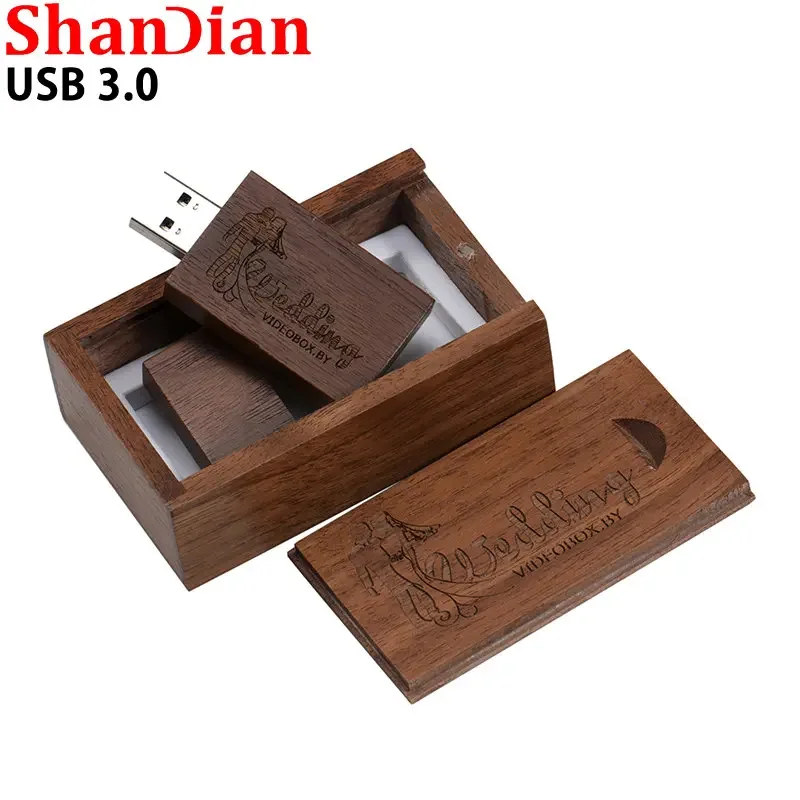 High Speed Wedding Gift Photography USB 3.0 USB Flash Drive 128GB Free Logo Pen drives 64GB Wooden Memory Stick 32GB U Disk 16GB