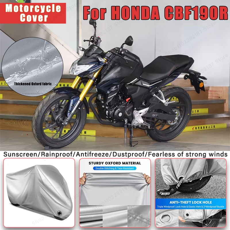 

For HONDA CBF190R No Ear Motorcycle Cover - Outdoor Full Body Protection, Waterproof Dustproof Sunscreen Moto Accessory