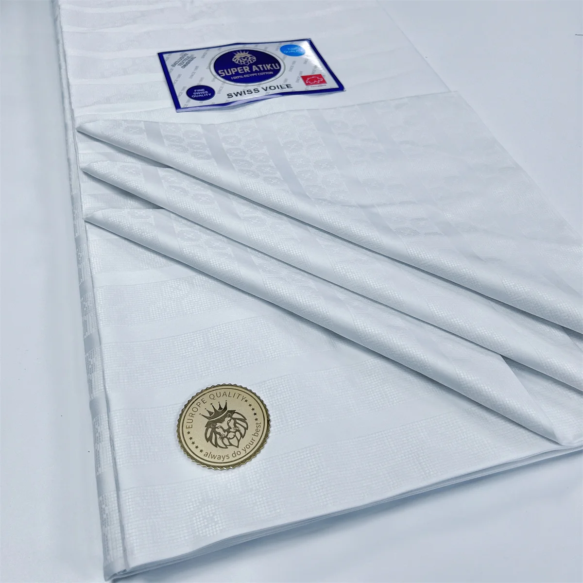 2025 New product 5 Yards White African atiku fabric for man Soft garment 100% Cotton Atiku man fabric For Party Dress 15A24