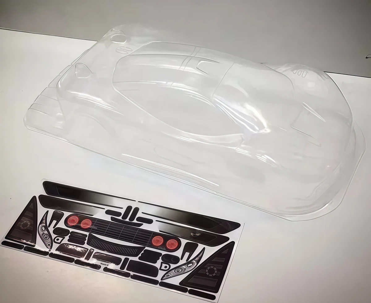 Team C TM104 1/12 Clear PC Lexan Body Shell Mini RC M Car Body 210mm Wheelbase With Rear Wing Decals Mask