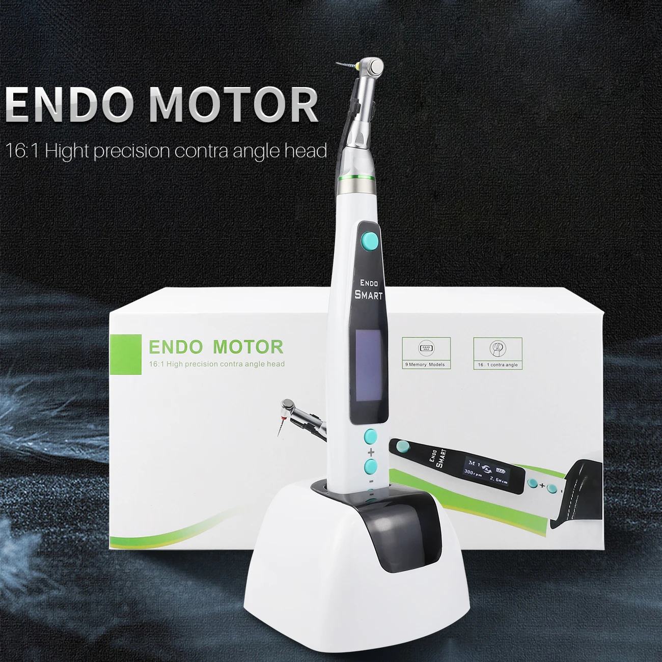 Dental Wireless Endo Motor Smart With LED Lamp 16:1 Standard Contra Angle Endodontic Treatment Root Canal Instrument Dental Tool