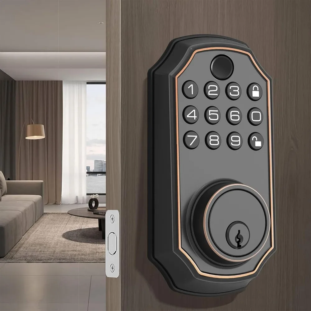 Keyless Entry Door Locks, Smart Auto Locks for Front Doors, Key Fobs and Remotes, Waterproof Mechanical Keypad