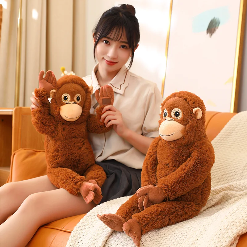 

66cm Orangutan Plush Toy Stuffed Wild Zoo Animal Fluffy Monkey Soft Plushie Peluche Companion Birthday Present