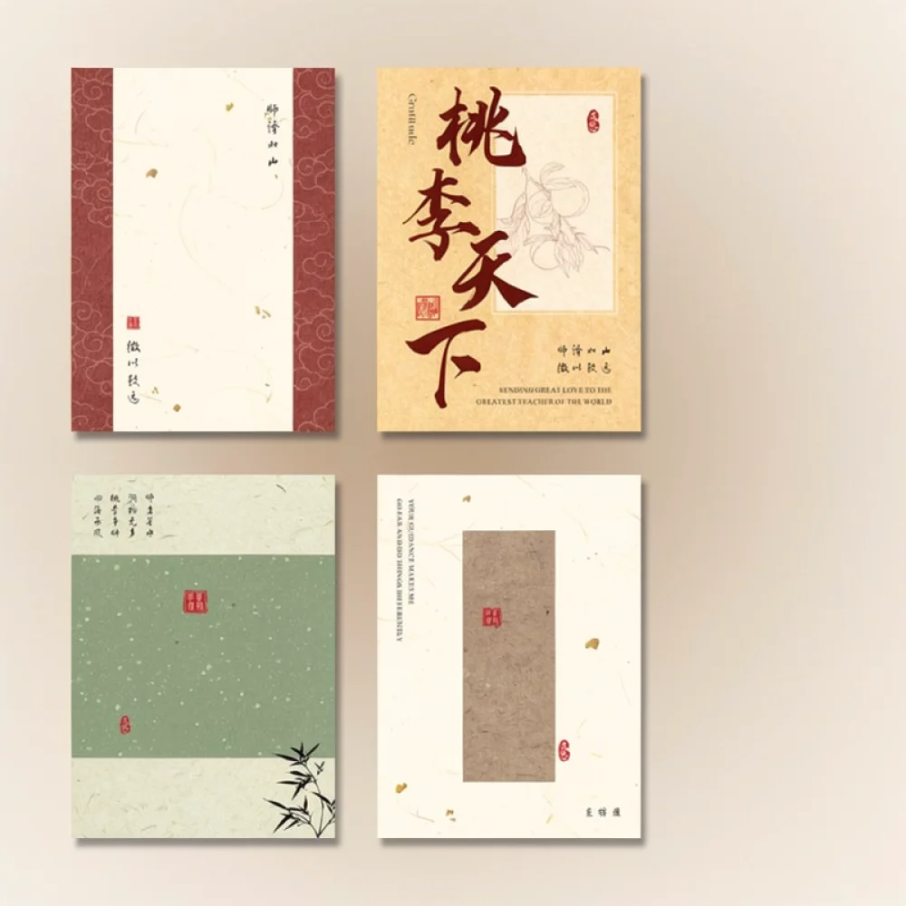 Creative Teacher Day Blessing Card Chinese Floral Design Shaped Note Appreciation Gift Elegant Paper Stationery Set