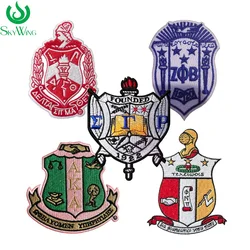 Embroidered Crest Patch for Jacket, Small Size, Delta Sigma Theta AKA Sorority and Fraternity, Iron on, Latest