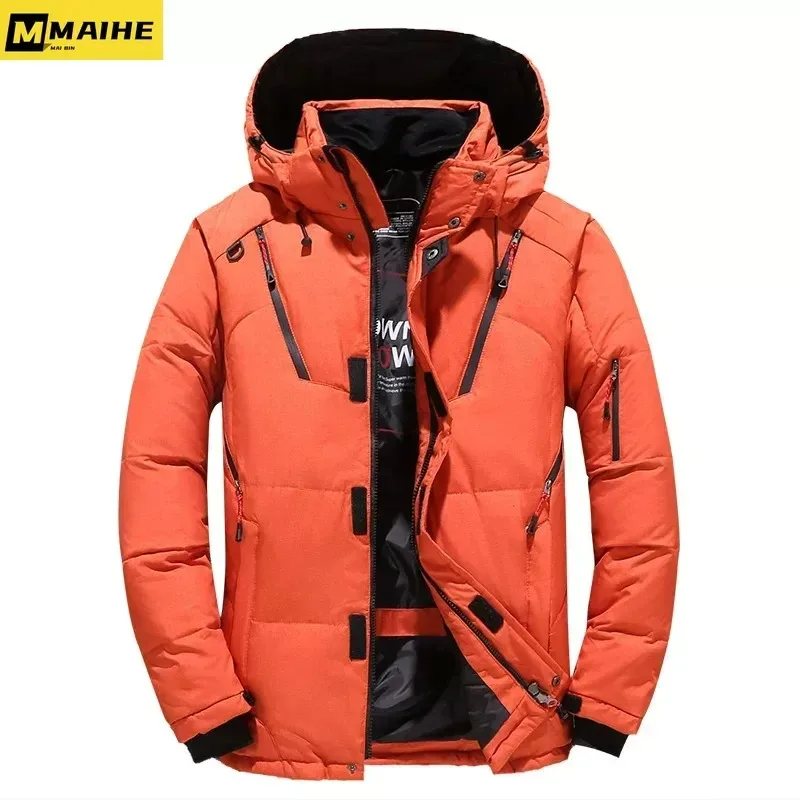 

Down Jacket For Men Premium Hooded Protection Thickened Insulated Parka Professional Work Travel Lightweight Autumn Winter Coat