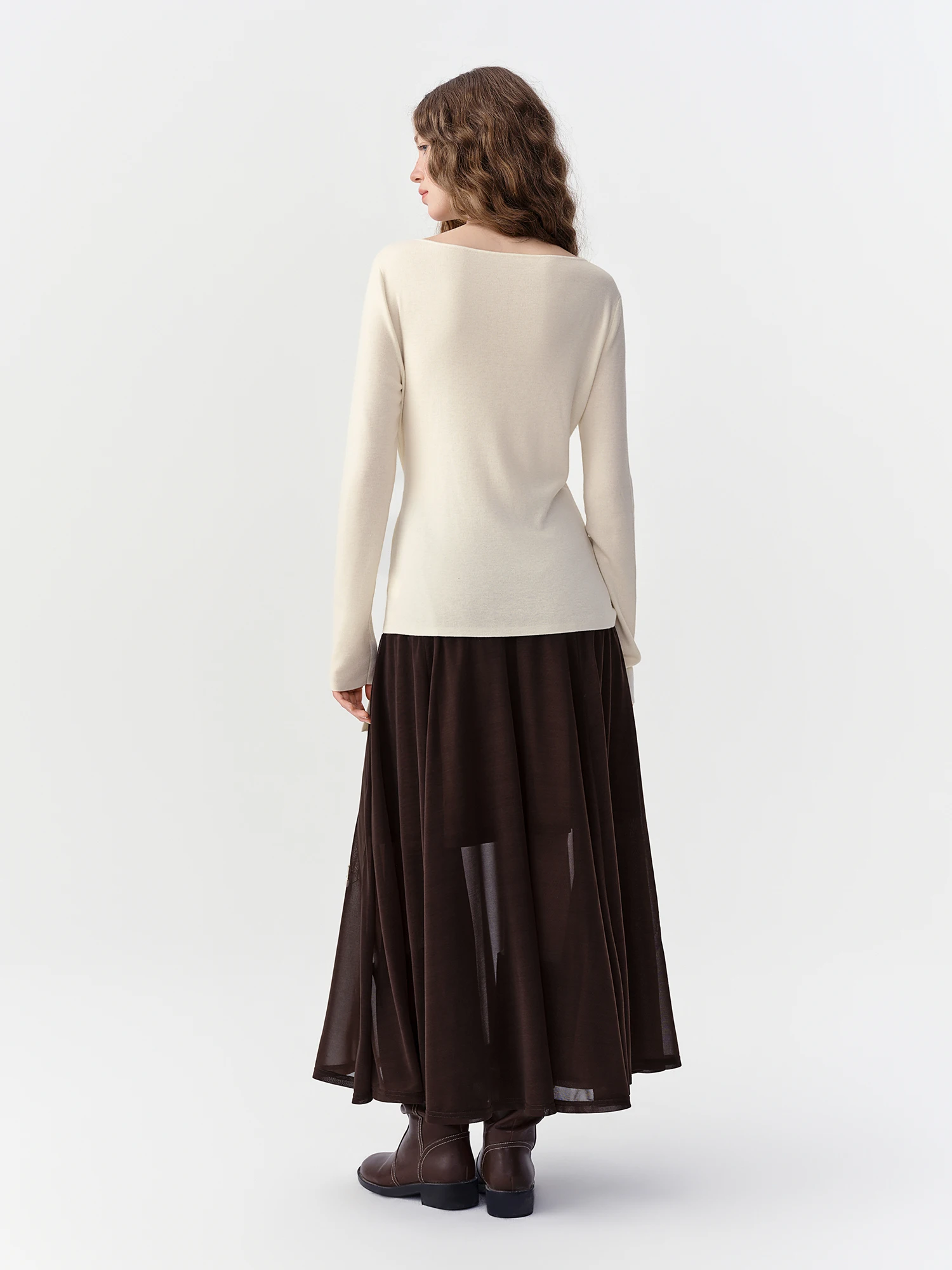 DUSHU 2026 Fall Women's Lightweight Merino Wool Crew Neck Pullover, Soft Fine Knit Top for Elegant Office & Everyday Style