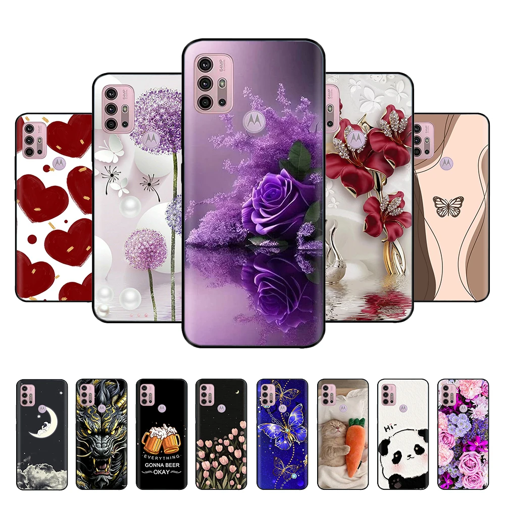 Para Motorola Moto G20 funda XT2128-1 XT2128-2 amor corazón suave silicona líquida contraportada funda de teléfono para Moto G10 G30 G20 G60 Capa