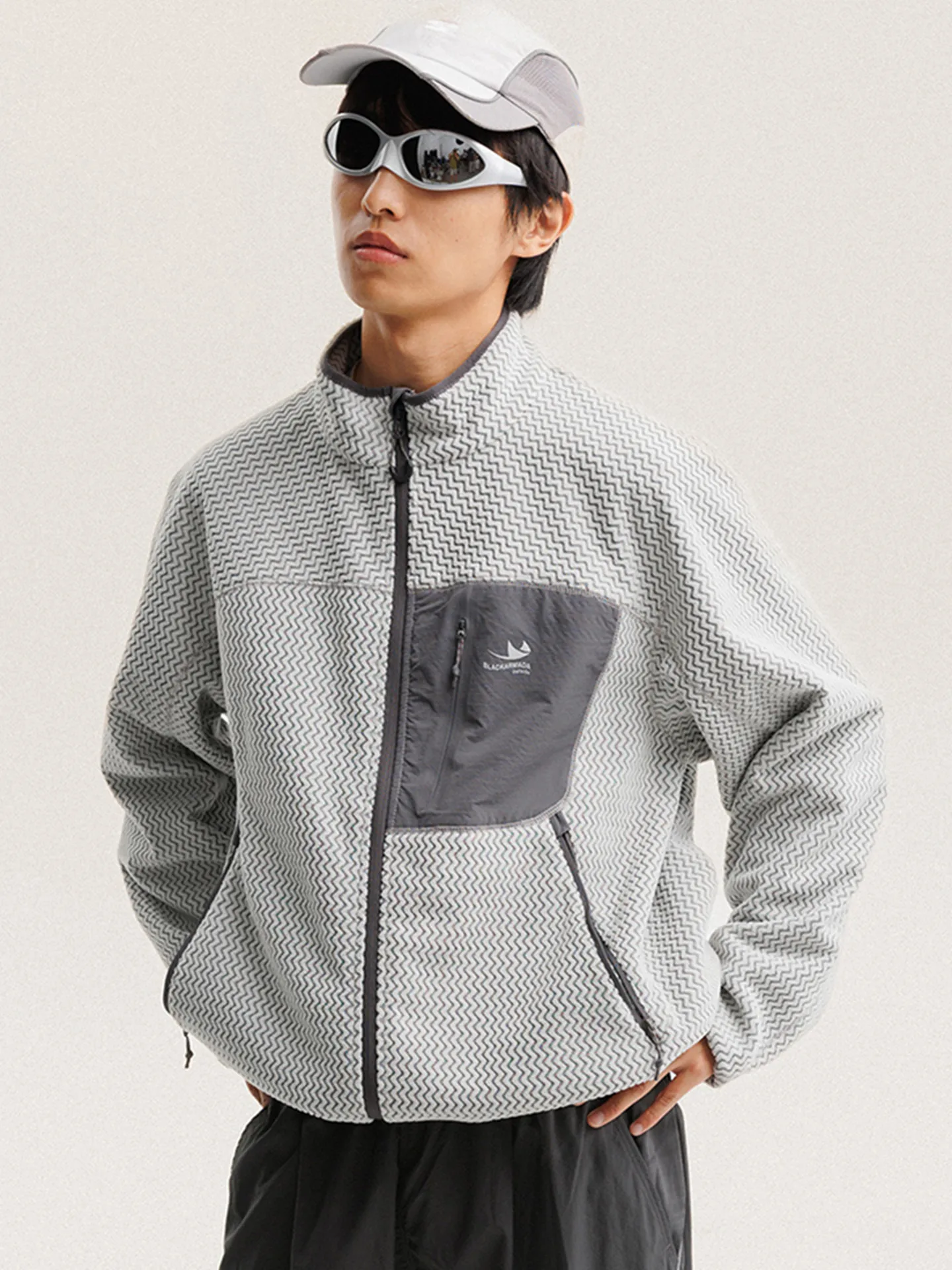 

Outdoor Fce Lined Zipper Collar Jaet ex Autumn Winter Sports Warm Polyester Nylon Cosite Fiber Hoodie Jaet
