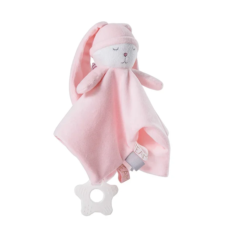 Baby Towel Pink Rabbit Comforting Towel Baby Sleeping Comforting Doll Sleeping Toy Towel