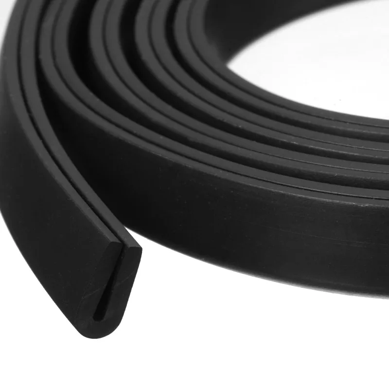 

5M Black U - Shaped Rubber Seal Strip, Edge Protector for Car Doors, Glass, Metal Panels
