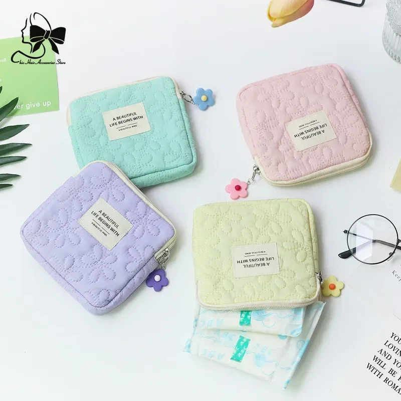 Cute Fashion Small Cosmetic Bag Travel Mini Sanitary Napkins Organizer Make Up Coin Money Card Lipstick Storage Pouch Purse Bag