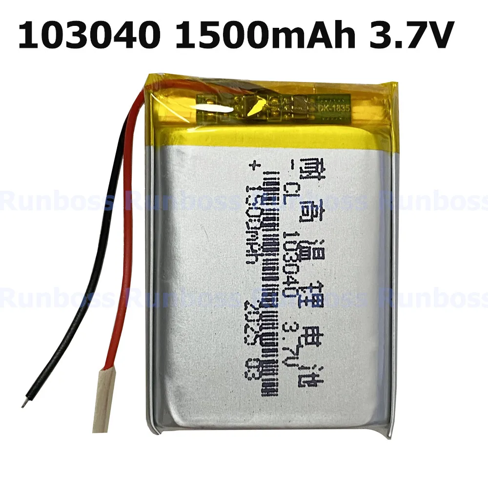 

1-10PCS 103040 3.7V 1500mAh Polymer Lithium Rechargeable Battery for DVD GPS navigator MP3 MP5 Bluetooth Headset PS4 Toys Cell