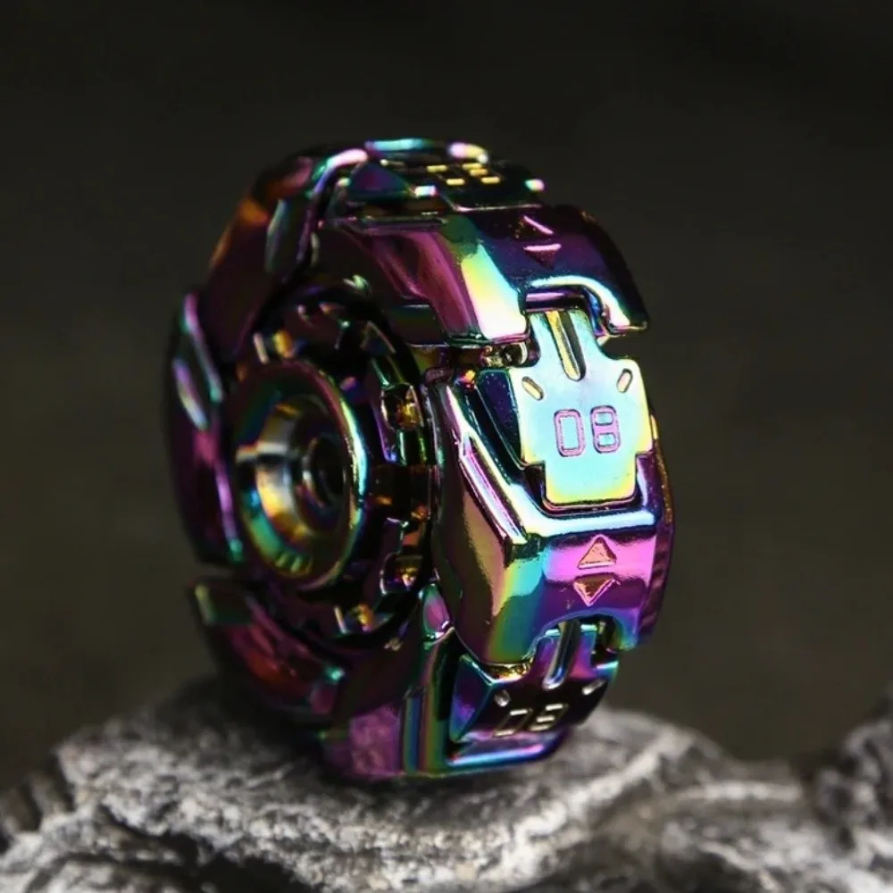 Adult Mechanical Fidget Spinner Deformable Premium Alloy Gyro Smooth Spin Magnetic Metal Fidget Sliders Anxiety Relief
