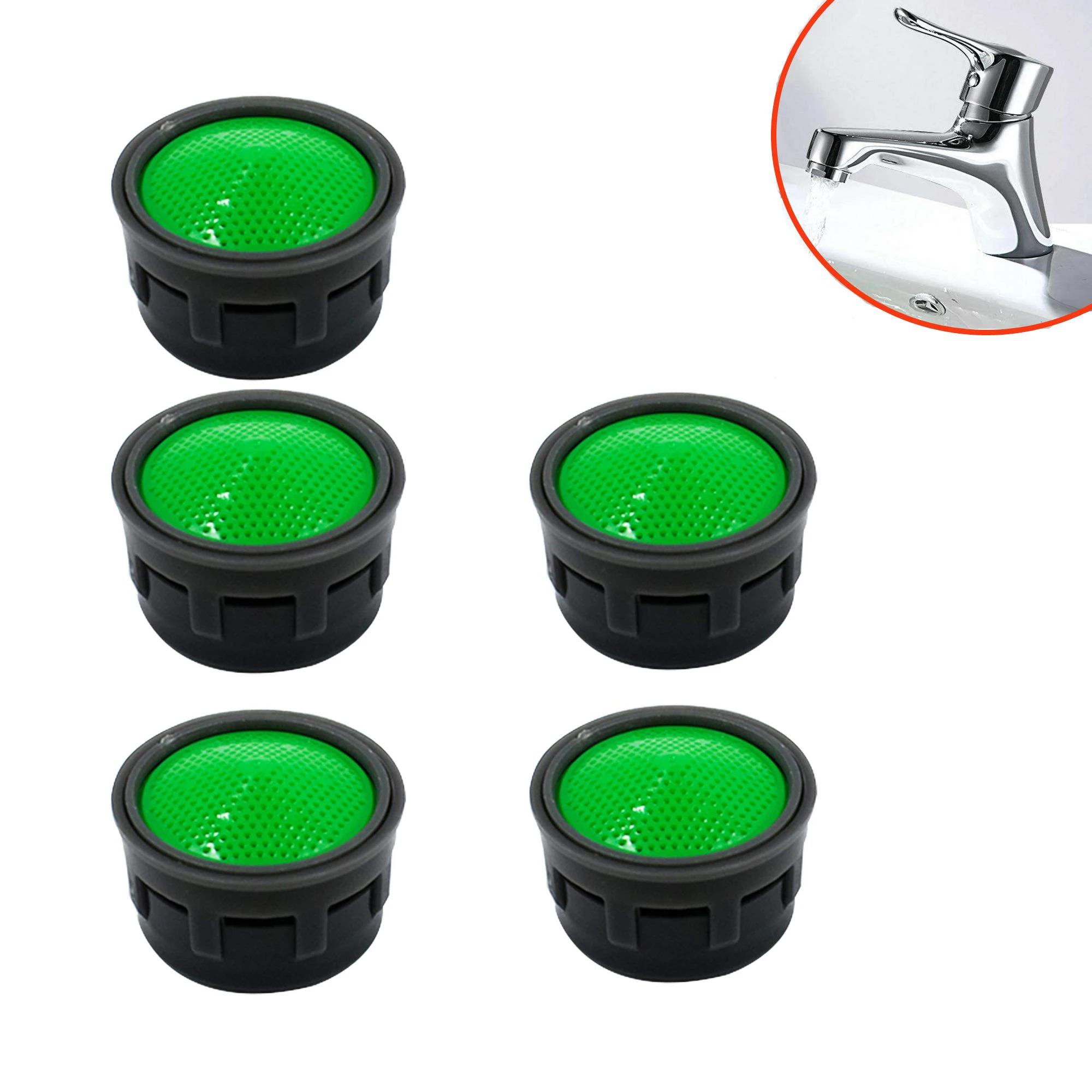 10/20/5PCS Basin Tap Filter Aerator Faucet Plastic Insert Replacement Nozzle Filter Water Flow Restrictor Accessory Tap Kitchen