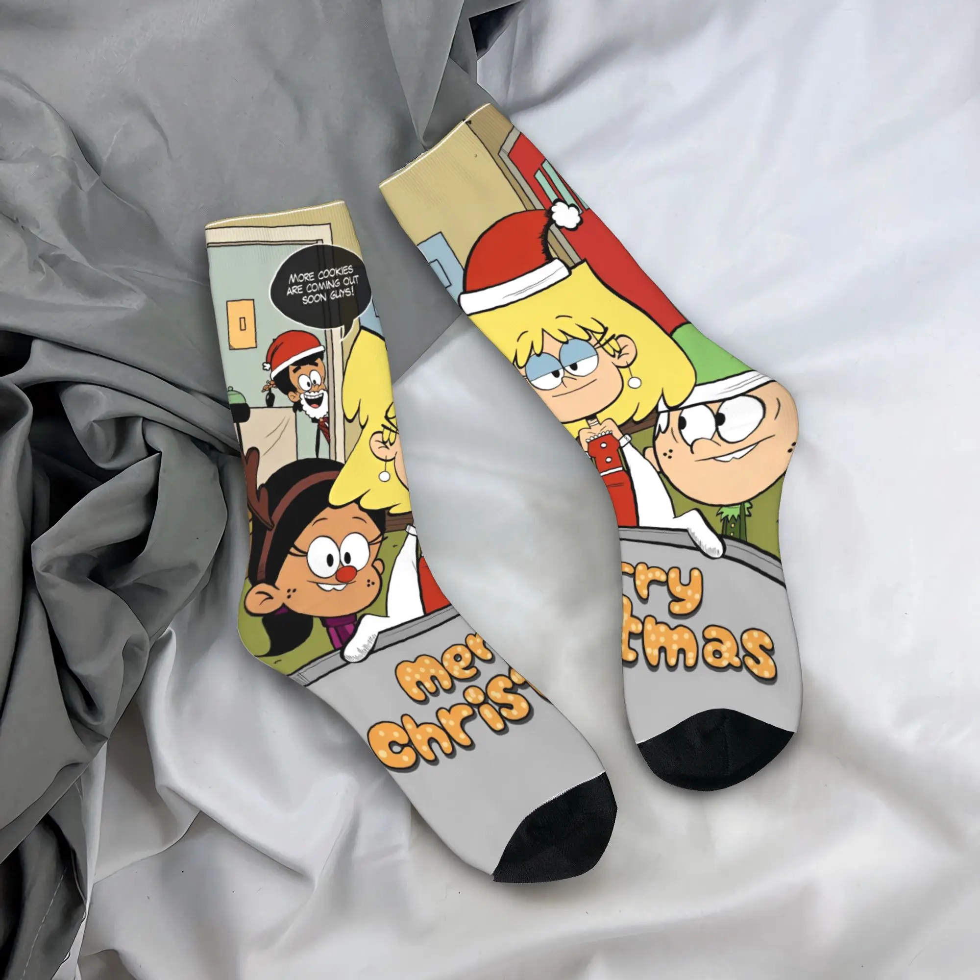L-Loud Houses Familie Cartoon Socken Lässige Strümpfe Herbst Rutschfeste Paar Socken Mittelweiche individuelle Skateboard Socken