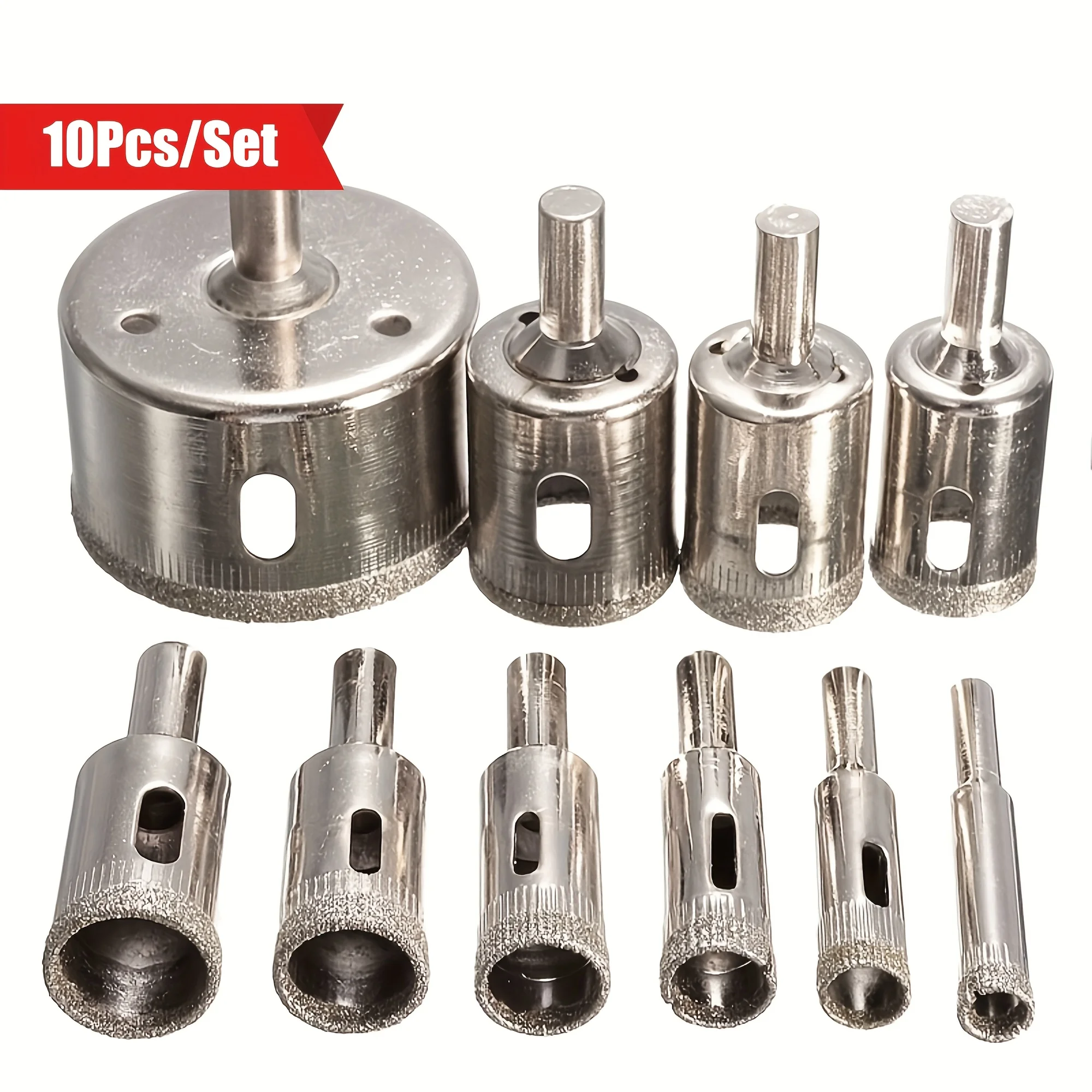10 stücke Diamant Beschichtet Hss Bohrer Set Fliesen Marmor Glas Keramik Loch Sah Set Bohren Bits Diamant Core Bit power Tools