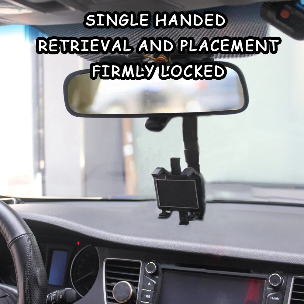 VIKEFON Auto-Handyhalterung für Rückspiegel, Navigations-GPS-Ständer, faltbare, verstellbare Handyhalterung