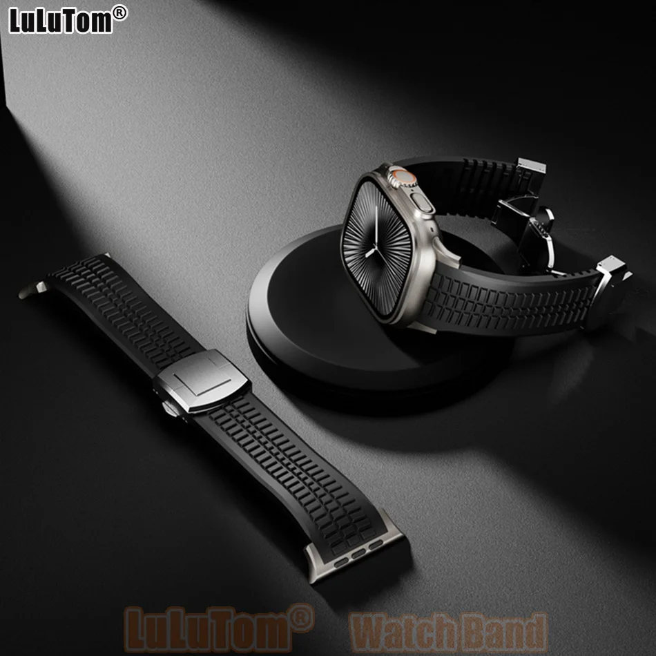

Man Premium Silicone Strap for Apple Watch Ultra 3 2 1 49mm 10 11 46mm Iwatch 9 8 7 45mm 6 5 SE 44mm 42mm Breathable Sprot Band