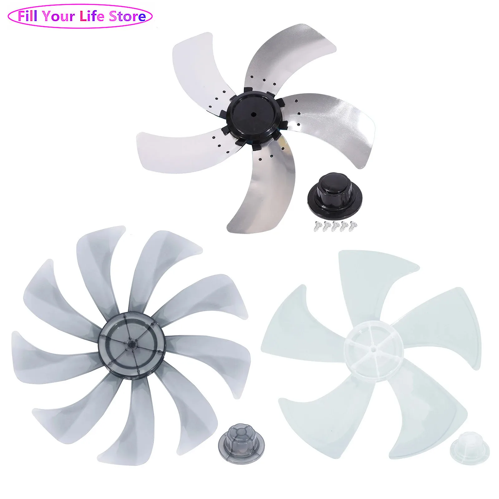 Plastic Silent Fan Blade with Nut Cover Fanner General Accessories for Pedestal Fan Standing Fans Household Table Fans