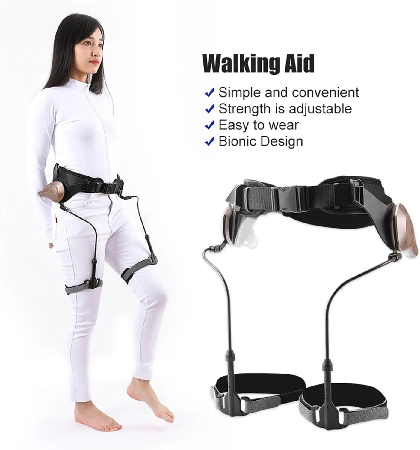 Walking Aid with Leg Lift,Lower Leg Booster Exercise,Rehabilitation Training Equipment for Stroke Hemiplegia Left Leg(single)