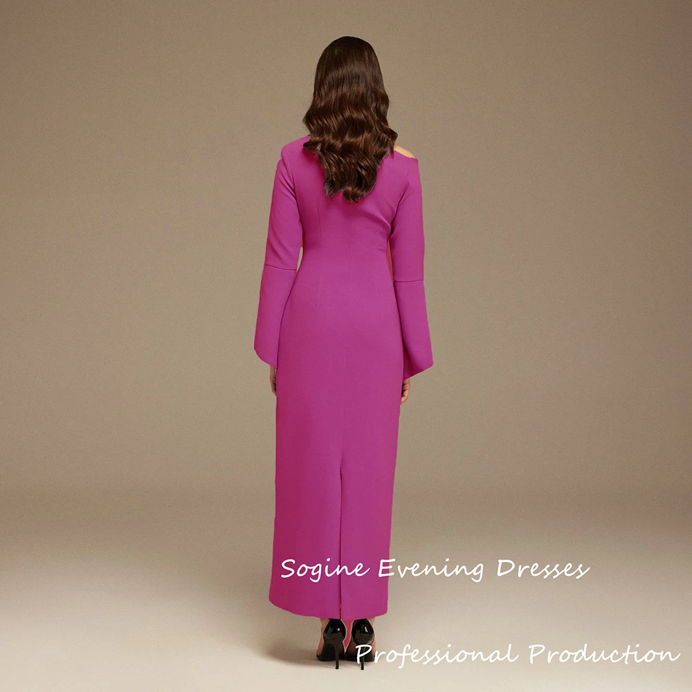 الأرجواني غير المتماثلة الرقبة متوهج كم طويل فساتين لحضور الحفلات الموسيقية 2025 كم طويل رداء حفلات رسمية للنساء مخصص فستان Fساتين Shrera