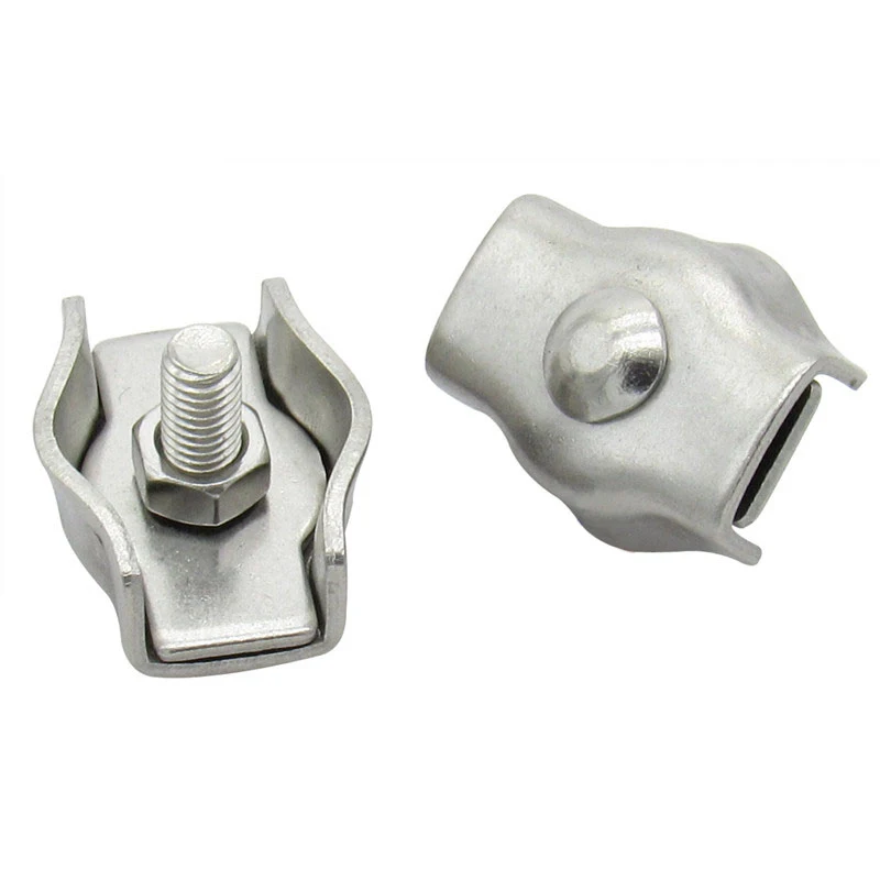 Clips de cuerda de alambre de acero inoxidable 304, abrazaderas individuales M2, M3, M4, piezas de M5 para cables, 4 M6.