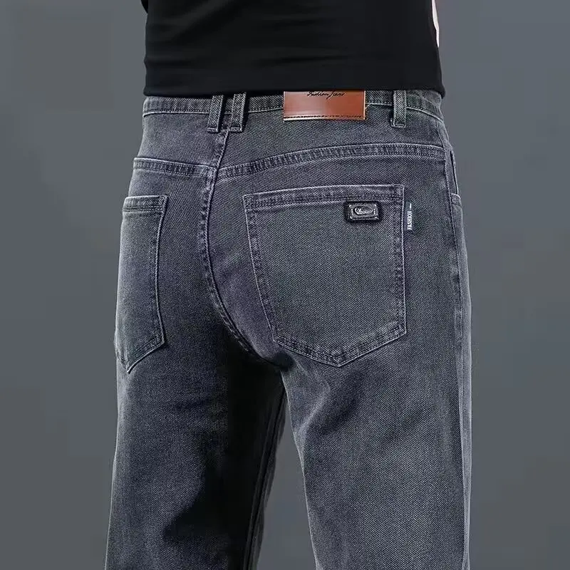 Men's Straight Slim Fit Wear-resistant Baggy Jeans New Streetwear Straight Denim Cargo Pants